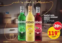 Penny Market Božkov vaječný likér, griotte, pepermint nabídka