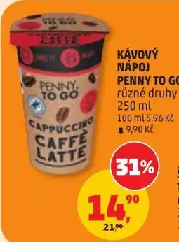 Penny Market Penny to go cappuccino caffe latte nabídka
