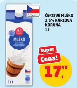 Penny Market Karlova čerstvé mléko 1,5% nabídka
