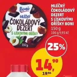 Penny Market Boni mléčný čokoládový dezert s lískovými oříšky nabídka