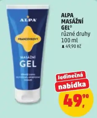 Penny Market Alpa masážní gel nabídka