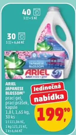 Penny Market Ariel japanese blossom prac gel, prac prášek, kapsle nabídka