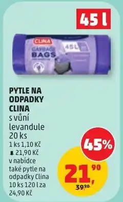 Penny Market Clina pytle na odpadky s vůní levandule nabídka