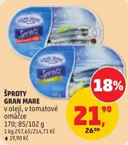 Penny Market Šproty gran mare v tomatové omáčce nabídka
