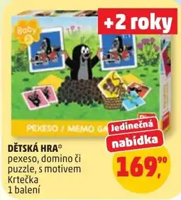 Penny Market Dětská hra pexeso, domino či puzzle, s motivem Krtečka nabídka