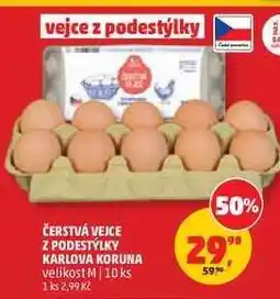 Penny Market ČERSTVÁ VEJCE Z PODESTÝLKY KARLOVA KORUNA nabídka