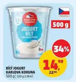 Penny Market Bílý jogurt Karlova Koruna nabídka