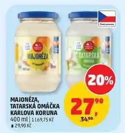 Penny Market MAJONÉZA, TATARSKÁ OMÁČKA KARLOVA KORUNA nabídka