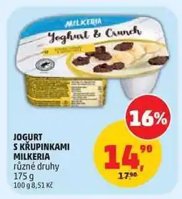 Penny Market Jogurt s křupinkami Milkeria nabídka