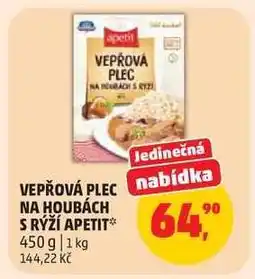 Penny Market Vepřová plec na houbách s rýží Apetit nabídka