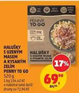 Penny Market Halušky s uzeným masem a kysaným zelím PENNY TO GO nabídka