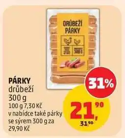 Penny Market PÁRKY drůbeží 300 g nabídka