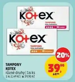 Penny Market Tampony Kotex nabídka