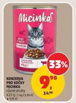 Penny Market KONZERVA PRO KOČKY MICINKA nabídka