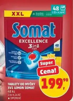 Penny Market Tablety do myčky 3v1 Lemon Somat nabídka