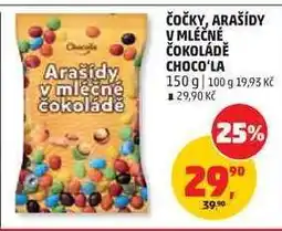 Penny Market Čočky, arašídy v mléčné čokoládě Choco'la nabídka