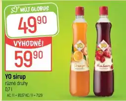 Globus Yo sirup nabídka