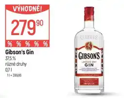 Globus Gibson‘s Gin nabídka