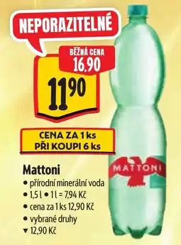 Albert Mattoni přírodní minerální voda nabídka