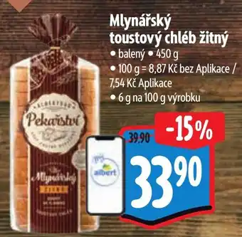 Mlynářský toustový chléb žitný