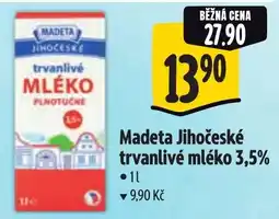 Albert Madeta jihočeské trvanlivé mléko 3,5% nabídka