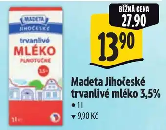 Madeta jihočeské trvanlivé mléko 3,5%