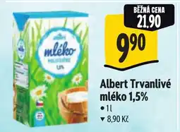 Albert Albert Trvanlivé mléko 1,5% nabídka