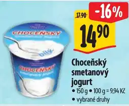 Albert Chocensky smetanovy jogurt nabídka