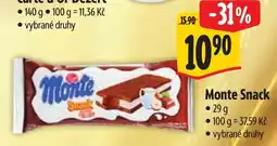 Albert Monte Snack nabídka