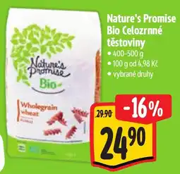 Albert Nature's Promise Bio Celozrnné těstoviny nabídka