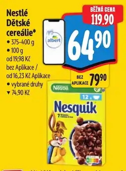 Albert Nestlé Dětské cereálie nabídka