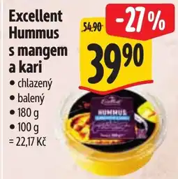 Albert Excellent Hummus s mangem a kari nabídka