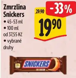 Albert Snickers zmrzlina nabídka