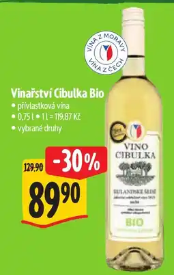 Albert Vinařství Cibulka Bio nabídka