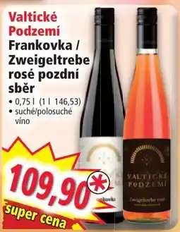 Norma Valtické Podzemí Frankovka / Zweigeltrebe rosé pozdní sběr nabídka