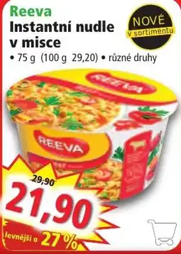 Norma Reeva instantní nudle v misce nabídka