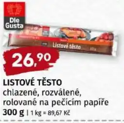 Trefa Dle Gusta listové těsto nabídka