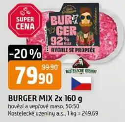 Trefa Kostelecké uzeniny burger mix nabídka