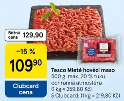 Tesco Tesco Mleté hovězí maso nabídka