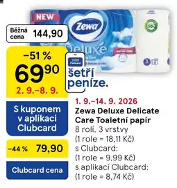 Tesco Zewa Deluxe Delicate Care Toaletní papír nabídka