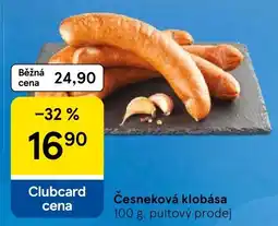 Tesco Česneková klobása nabídka