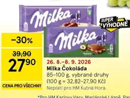 Tesco Milka Čokoláda nabídka