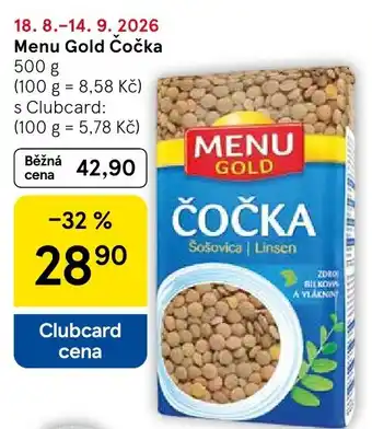 Menu Gold čočka