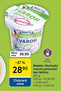 Tesco Madeta jihocesky tvaroh polotucny bez laktózy nabídka