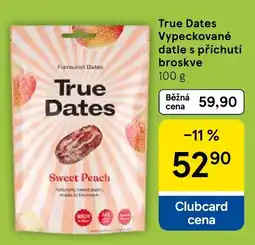Tesco True Dates vypeckované datle s příchutí broskve nabídka