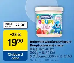 Tesco Bohemilk opočenský jogurt boopi ochucený v skle nabídka