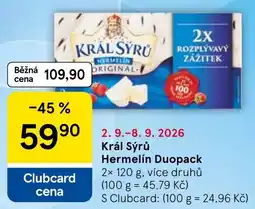 Tesco Král Sýrů Hermelín Duopack nabídka
