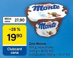 Tesco Zott Monte nabídka