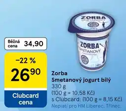 Tesco Zorba smetanový jogurt bílý nabídka