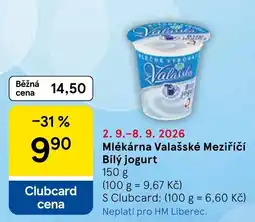 Tesco Valaška bílý jogurt nabídka
